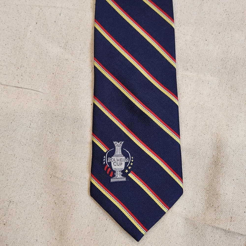Solheim Cup 2023 Men's 100% Silk Tie Striped Blue Finca Cortesin Spain